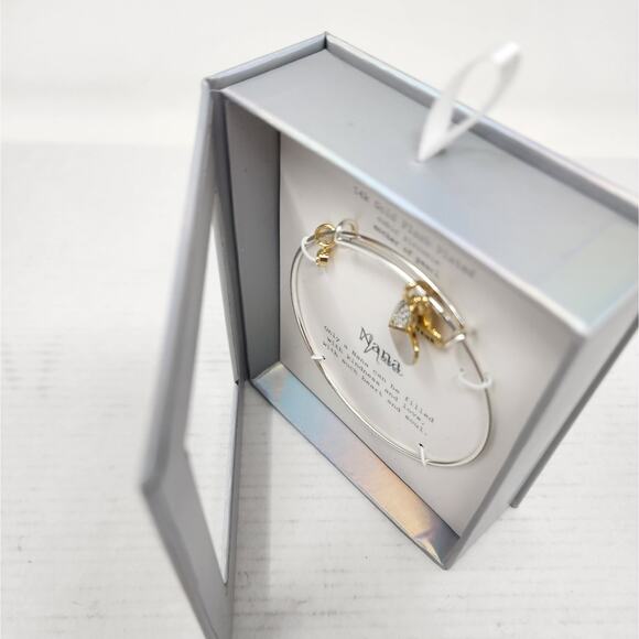Nana Gift Bracelot New in Box 14k Gold Plated Cubic Zirconia Mother of Pearl - Picture 4 of 6